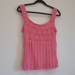 Pink Crochet Y2K tank